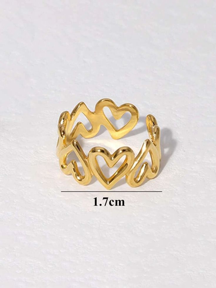 Open heart Anti Tarnish Adjustable Ring - Image 3